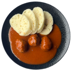 Masové koule v rajské omáčce sous-vide